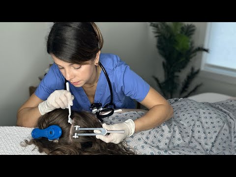 ASMR Cranial Nerve Exam Full Body Sensation Test | “Unintentional” Style Eyes, Face, Back Exam