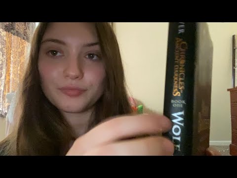 ASMR rambling & book tapping, scratching, + gripping 🫶🏻