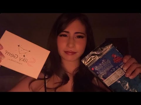 ASMR ~ Trying weird tiktok candy 🍬 🍭 ( Tingly whispers + Mukbang )