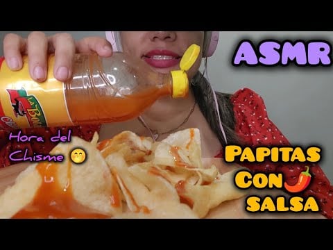 ASMR |Papitas con mucha salsa| relajate con mis chismes 😅 