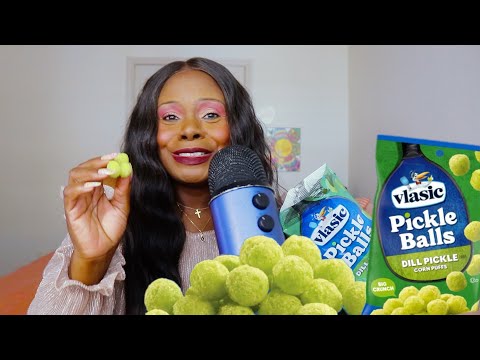 Trying Vlasic PICKLE BALLS ASMR Eating Sounds