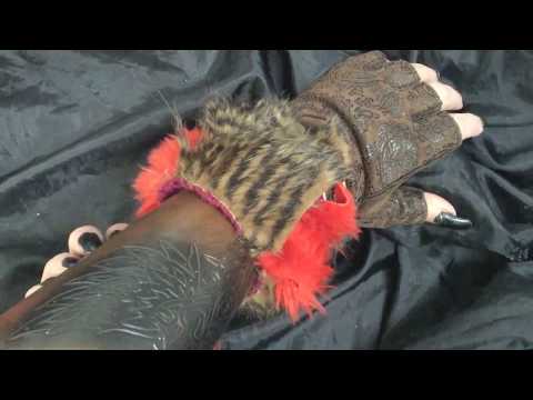 LEATHER⭐💜⭐ TAPPING & RUBBING & SCRATCHING💋  with LONG BLACK NAILS  [[ASMR]]