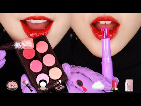 EDIBLE COSMETICS ASMR EMOJI FOOD CHALLENGE MUKBANG ASMR SUGAR FONDANT ASMR