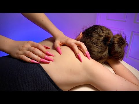 ASMR BEST BACK SCRATCH EVER!🌹 Scalp Nape Neck Tingles, Hair Play No Talking, Real Person, Long Nails