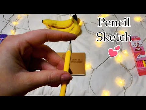 ASMR Drawing Bananas, Pencil Sketch