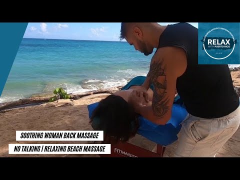 Relaxing Back Massage | Beach Ambience | No Talking ASMR Session
