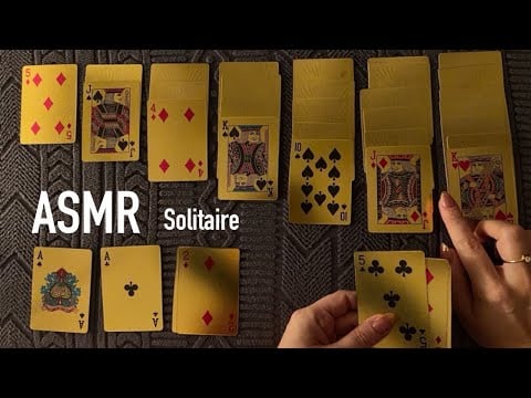 😴 ASMR Card Game Solitaire ♠️ | Relaxing Clicky Whispers & Soft Shuffling Sounds