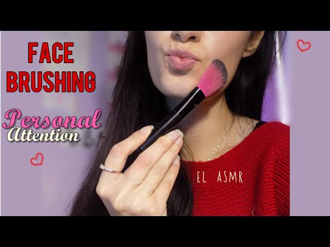 ASMR- Personal attention ♥ Face brushing ♥ (whispering close up) ita