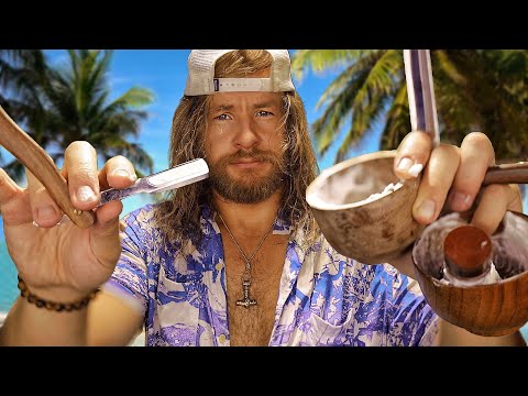 Luxury Beach Barbershop 🪒Double Razor Shave 🪒💈ASMR💈