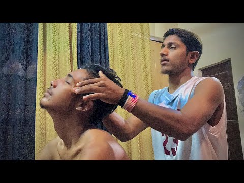 ASMR Head & Back Massage For Relax By Master Foji | ASMR Massage For Relax | ASMR With Yahya