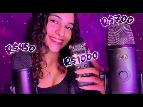 ASMR | COMPARANDO OS MICROFONES – QUAL TE DÁ MAIS ARREPIOS? (tascam, fifine, blue yeti...)