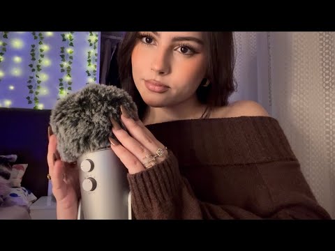 ASMR | Fluffy Mic Scratching & Inaudible Whispers 🤍
