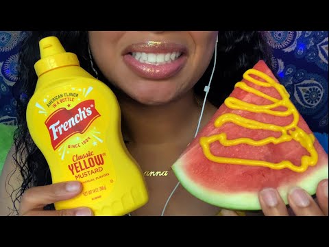 ASMR | Viral TikTok Trend WATERMELON 🍉 + MUSTARD 🧐