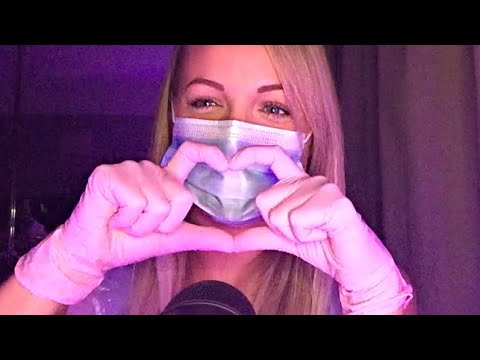 ASMR PINK LATEX GLOVES | SMALL LATEX GLOVES| PLASTIC APRON | SURGICAL MASK