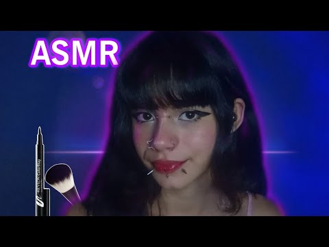 ₊˚’★ASMR fazendo minha MAQUIAGEM e CONVERSANDO + sons de chuva ၄၃₊˚