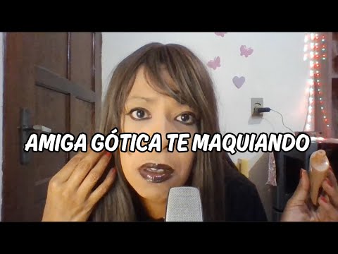 AMIGA GÓTICA TE MAQUIANDO PARA UMA FESTA #asmrroleplay  #asmrmakeup