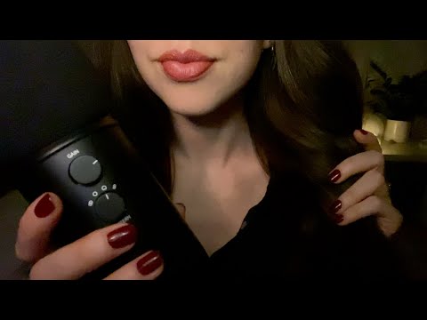 ASMR Close Whisper Ramble with Hair Play 🤫