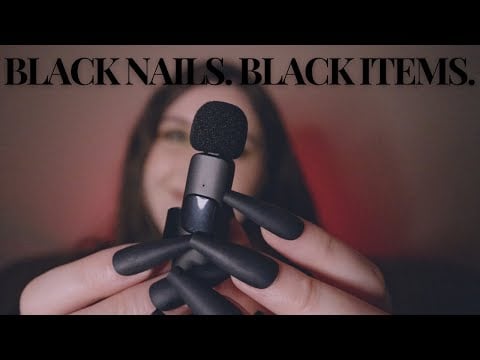 BLACK NAILS. BLACK ITEMS. | ASMR