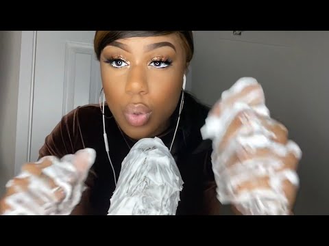 ASMR | Shaving Cream On Mic + Crinkles *VERY INTENSE TINGLES*