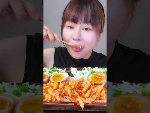 #shorts eating Chinese artichoke, eggs soaked in soy sauce #linhasmr #mukbang #asmr #asmrcontent