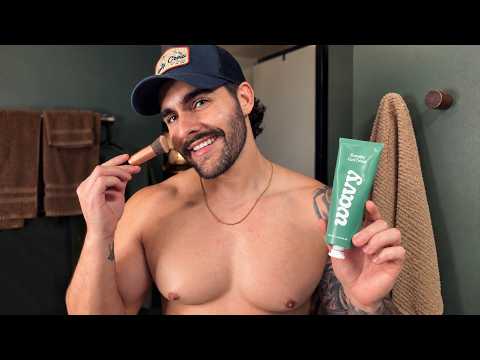 ASMR Get Ready With Me For A Date 👨🏽‍❤️‍💋‍👨🏾 Men's Hair Styling and Makeup Application