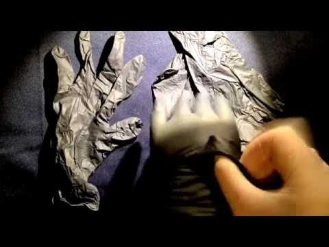 Nitrile disposabable gloves👐 layering ,wearing latex gloves👍 [[ASMR]]