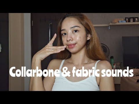 ASMR collarbone tapping, fabric scratching & skin sounds 