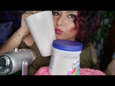 ASMR comiendo crema de malvaviscos en vaso de Unicel (link de la crema en la descripción)