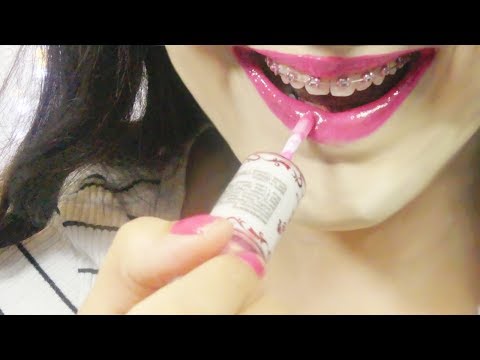 ASMR Up Close  Mouth Sounds Lip Gloss Application ✨❤️❤️❤️💄💕