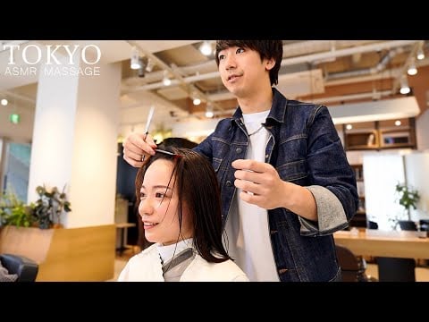 ASMR ヘアドネーションでばっさりカットしました💇‍♀️【ヘアカット・シャンプーマッサージ】