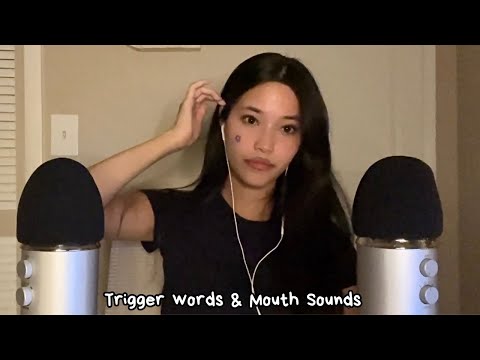 ASMR Repeating Trigger Words 🪼 Light Mouth Sounds & Foam Mic Scratching 😵‍💫