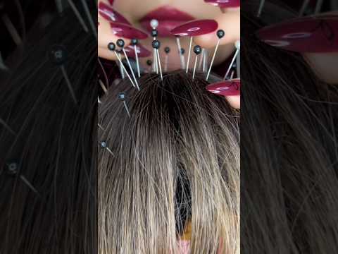 Wig on mic pin plucking #asmr #shorts #hairplay #asmrtriggers