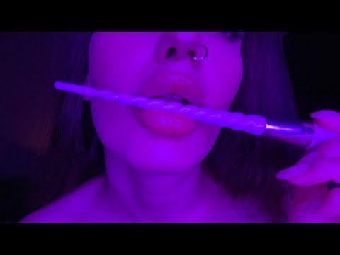 ASMR: 100% TINGLE Mouth Sound| Unicorn brush nibbling