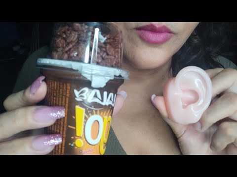 ASMR yogurth con la orejita y mandando saluditos