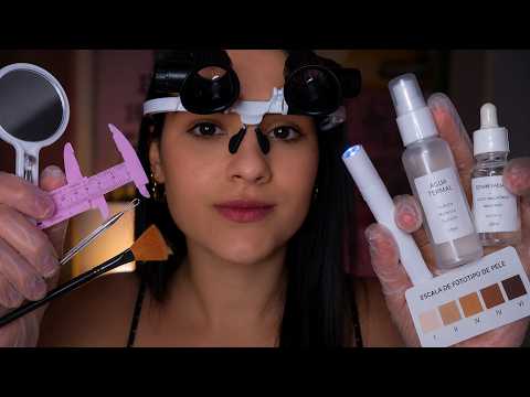 ASMR EXAME FACIAL COMPLETO E DETALHADO ✨️ Durma aqui 💆🏻‍♀️💤