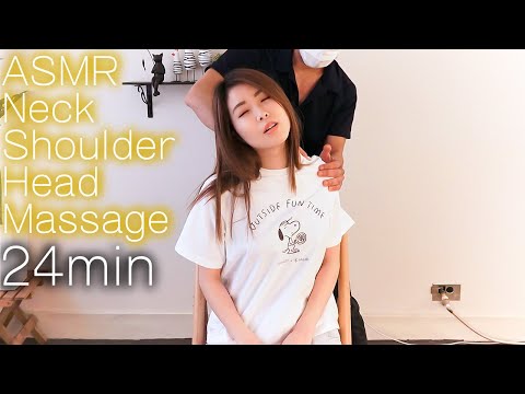 ASMR 首肩コリ・頭のマッサージ | Relaxing Neck, Shoulder, Head Massage