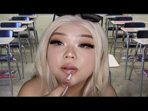 ASMR pov you sit next to THAT girl in class