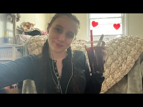 ASMR rambling while playing with hair and fabric scratching