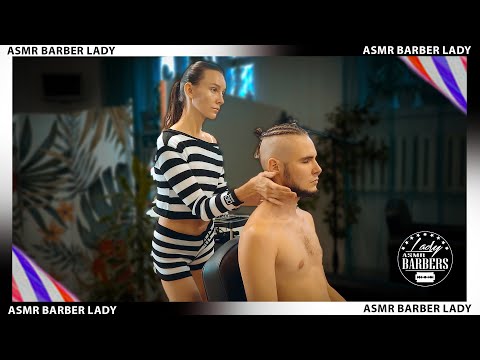 💈ASMR Head and Shoulder Massage by Barber Lady Adel