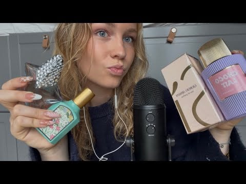 ASMR on fragrances 🫧🧴✨ (tapping, scratching, lid sounds)