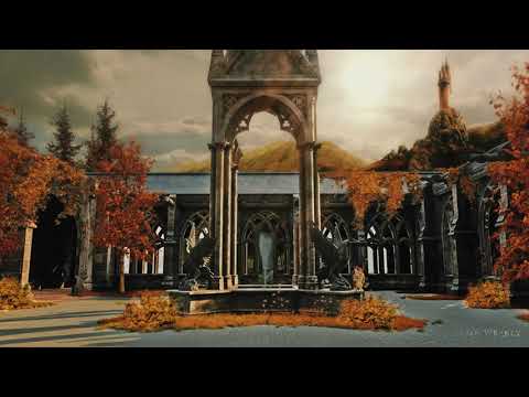 Hogwarts Autumn 🍂 Clocktower Courtyard [Musicless] Harry Potter inspired Ambience / Soft Rain