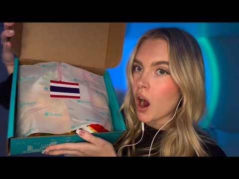 ASMR trying snacks from Thailand 🇹🇭 | ASMR mukbang (Try Treats)