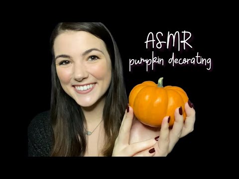 ASMR Halloween Pumpkin Decorating 🎃 Whispered Painting and Tapping