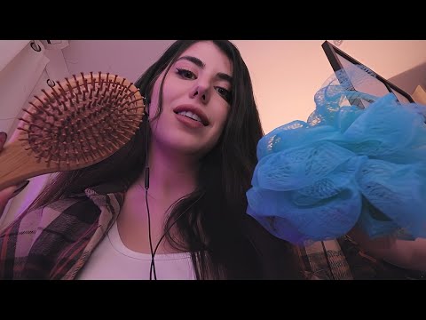 ASMR Relax On My Lap [Head Massage + Hair Brushing + Scratching] ♡