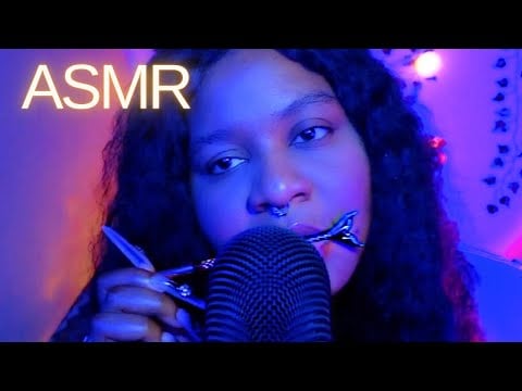 ASMR | You WILL get tingles at 0:16 ✨Wet Mouth Sounds + Personal Attention! Fireplace crackling