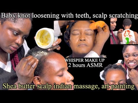 ASMR✨Satisfying Whisper Make up on my Mom, Intense Indian Scalp Massage Audible Art Painting 4 Sleep