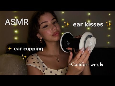 ASMR 3dio gentle ear kisses & deep ear cupping ✨ ( Comforting words )