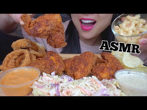 ASMR FRIED CHICKEN + ONION RINGS + Mac & CHEESE (EATING SOUNDS) NO TALKING | SAS-ASMR