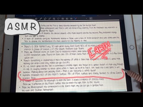 ASMR - Writing down FACTS about EARTH - Clicky whispering - iPad Writing Sounds - Pencil Sounds