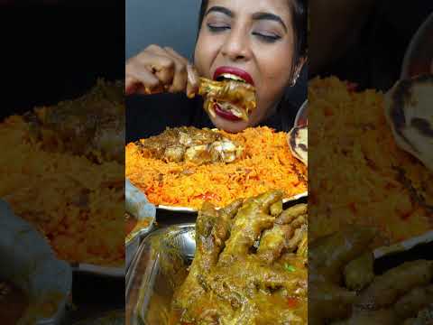 ASMR Eating Spicy Kolhapuri Chicken,Feet Curry,Pulao,Rice,Egg,Paratha Big Bites ASMR Eating Mukbang